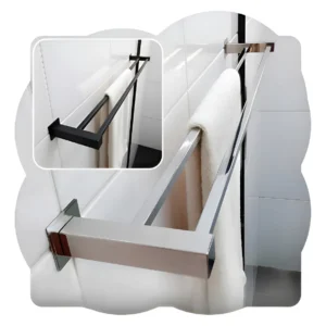 Toalheiro Duplo Inox 304 - 70cm Polido Ou Preto Fosco