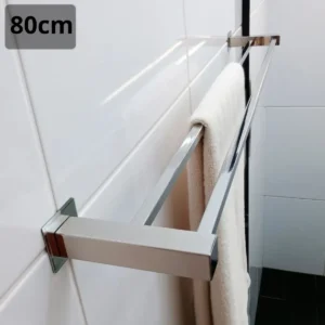 Toalheiro Duplo Inox 304 - 80cm Polido Ou Preto Fosco Inox Polido